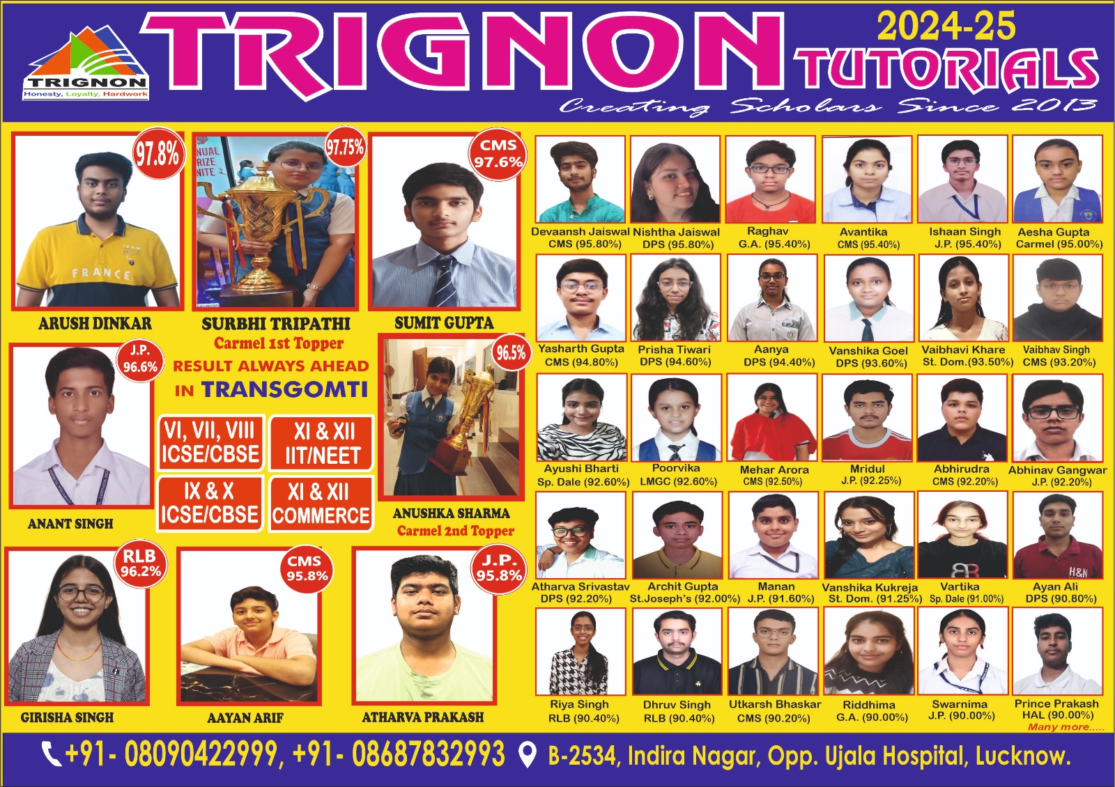 Trignon Tutorials Result 2024-25